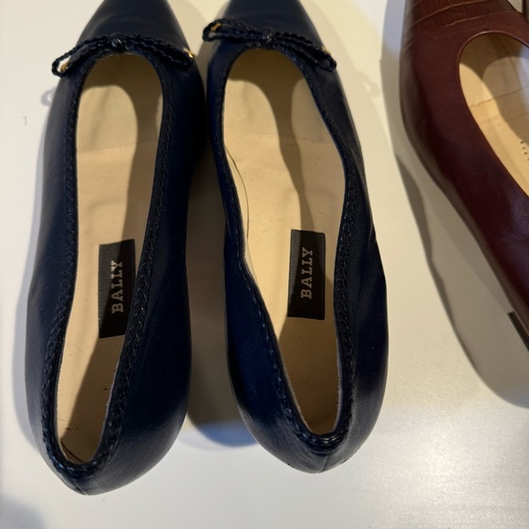 Bally Melissa & Lucy blue pair and Brown Leather Slip-On Pumps Heel Size 10 M - Picture 15 of 16